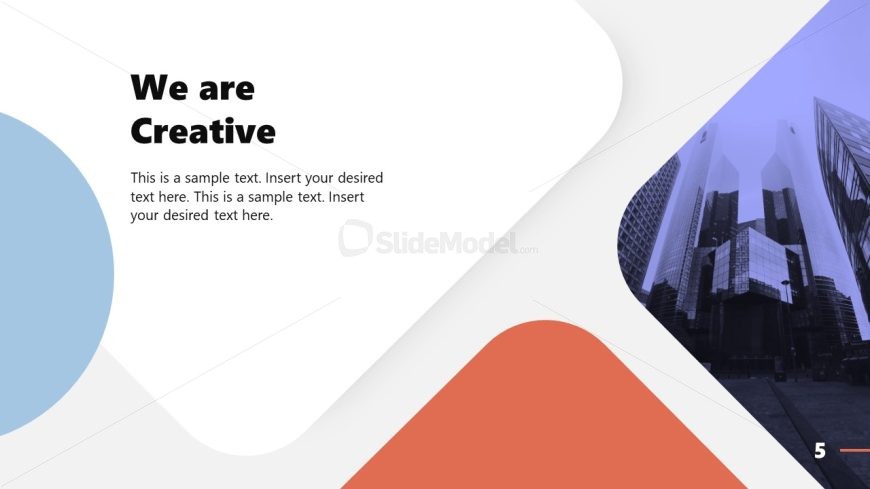 Slide Template with Image Placeholder for Company Presentation