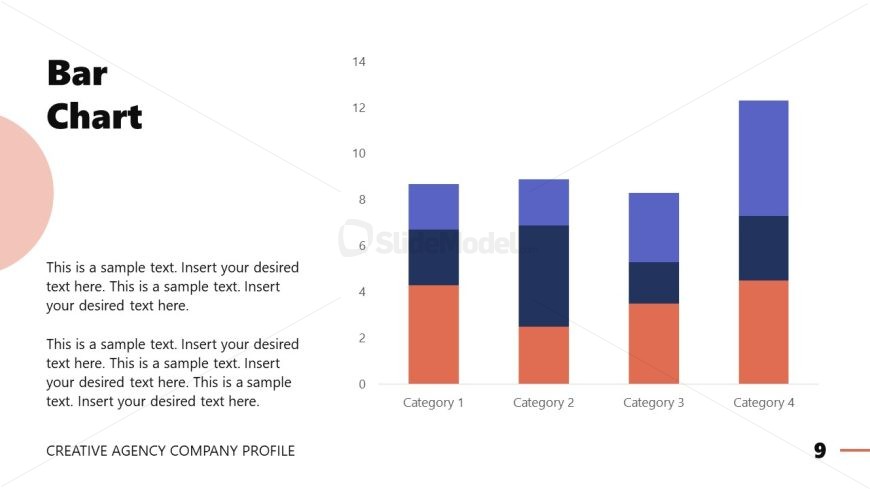Data Driven Bar Chart Slide for Company Agency Presentation