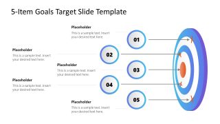 5-Item Goal Target Template for PowerPoint