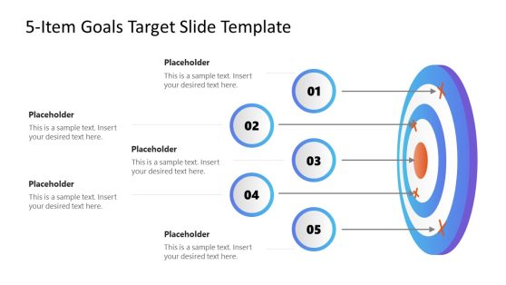 5-Item Goal Target PowerPoint Template