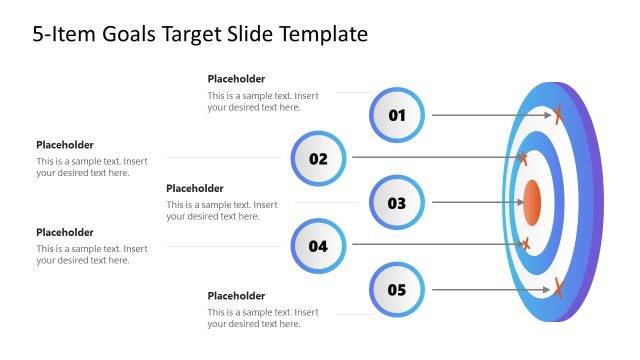 5-Item Goal Target PowerPoint Template