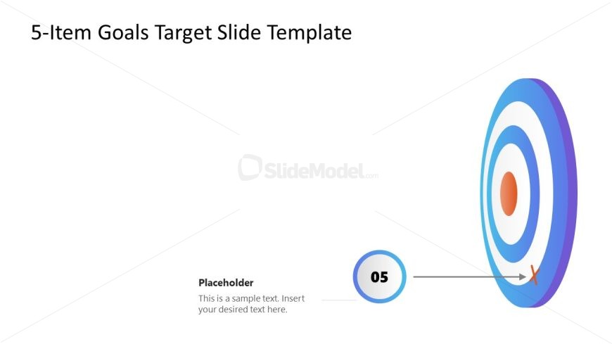 Editable 5-Item Goal Target PPT Slide 