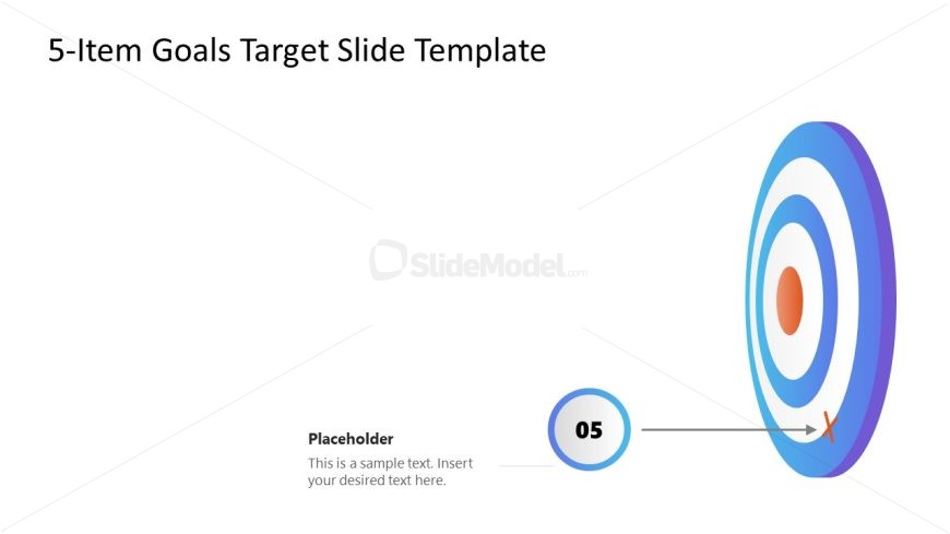 Editable 5-Item Goal Target PPT Slide