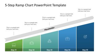 Ramp Chart Slide Template with 5 Segments