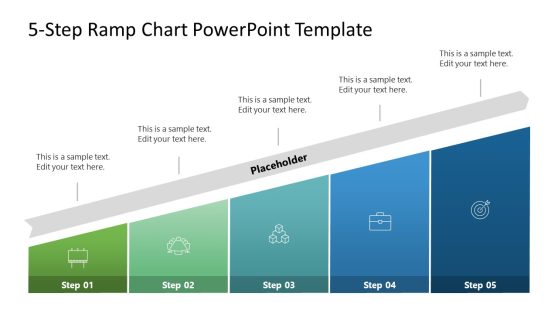 5-Step Ramp Chart PowerPoint Template