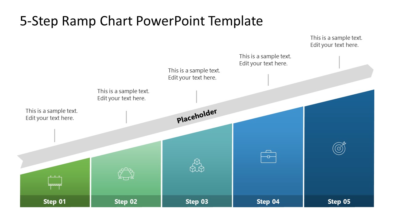Ramp Chart Slide Template with 5 Segments