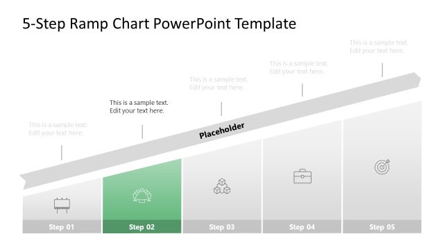 Ramp Chart Diagram with Growth Arrow