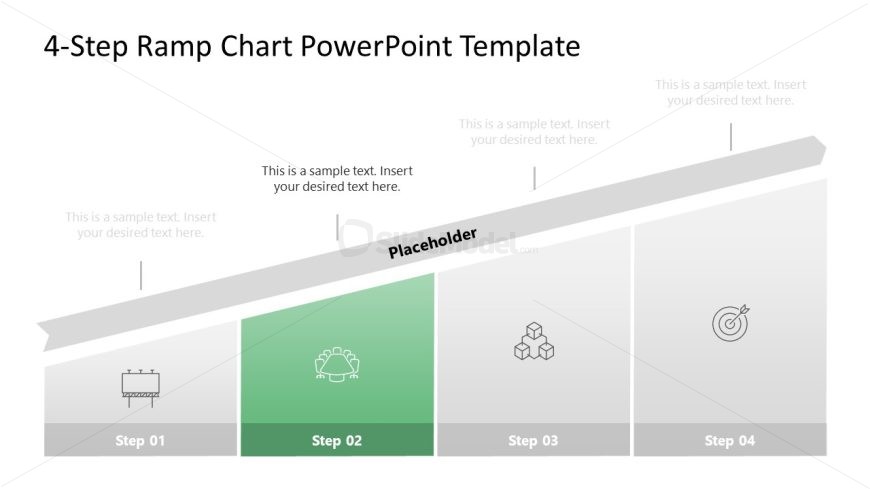 Ramp Chart Diagram Slide Template with Icons