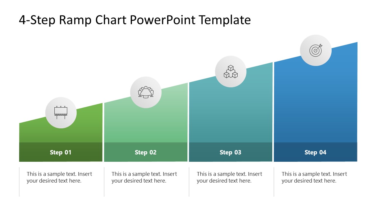 4-Step Ramp Chart PowerPoint Template