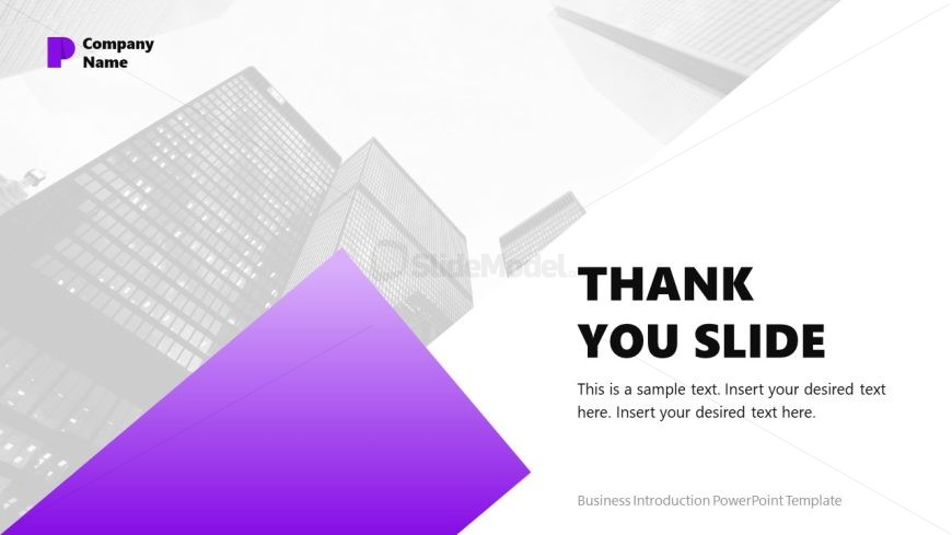 Thank You Text Slide for Ending Company Presentation