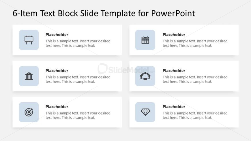 Editable 6-Item Text Block Template