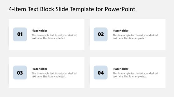 4-Item Text Block Slide Template for PowerPoint