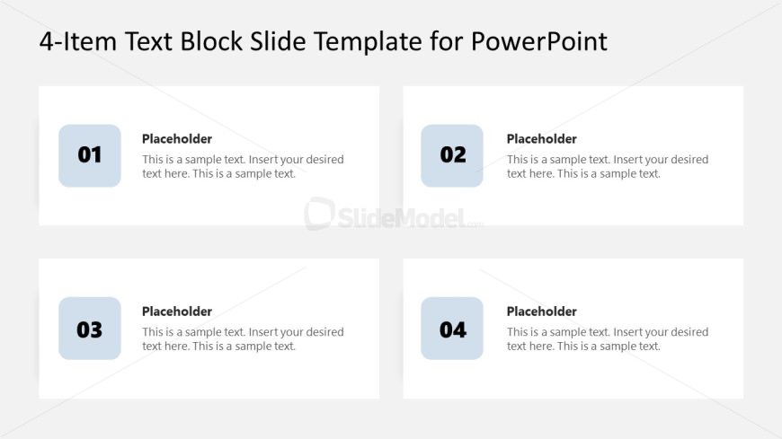 Editable 4-Item Text Block Slide PowerPoint Template