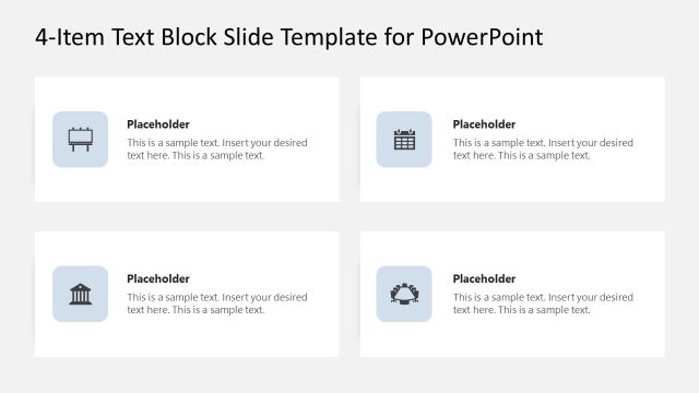 4-Item Text Block Slide PPT Template