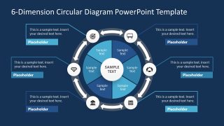 6-Dimension Circular Diagram PPT Slide Template