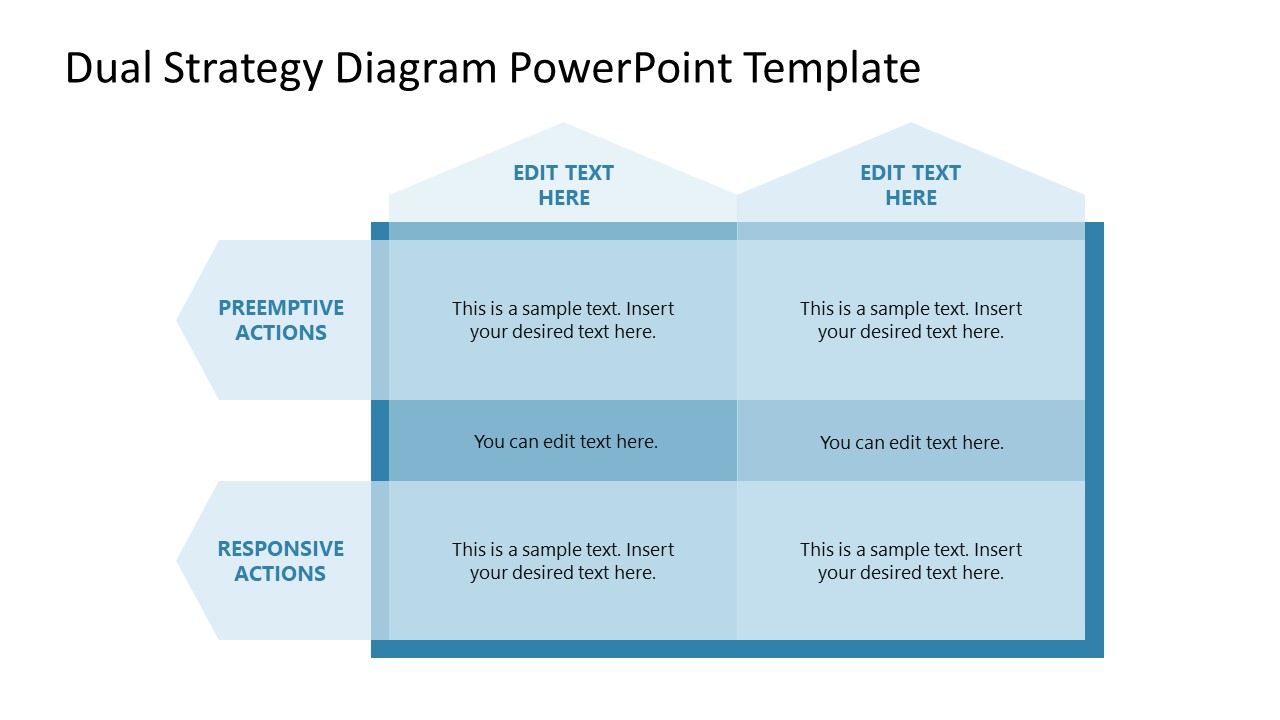 Dual Strategy Diagram PowerPoint Slide