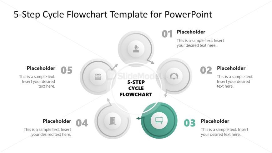 5-Step Cycle Flowchart Presentation Template Slide