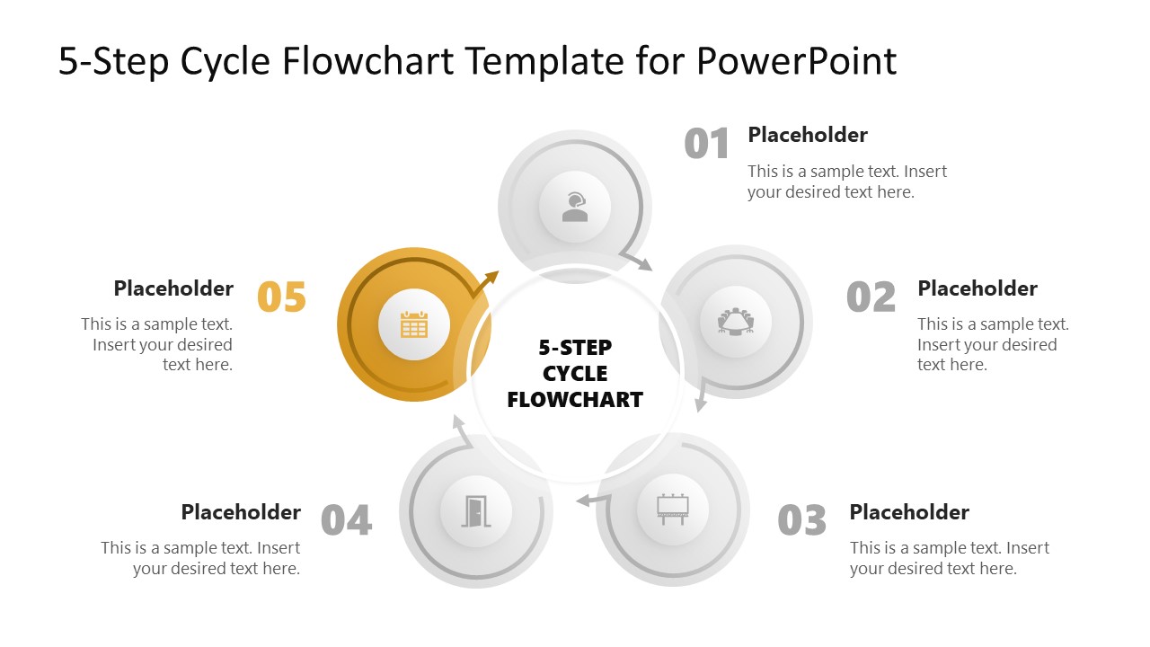 Step Cycle Flowchart Template For Powerpoint