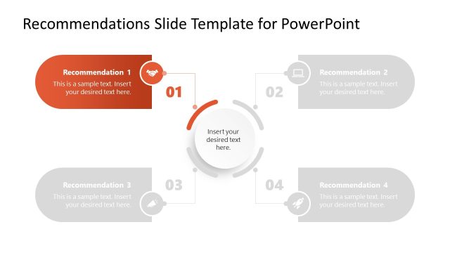 4-Item Recommendations PowerPoint Slide