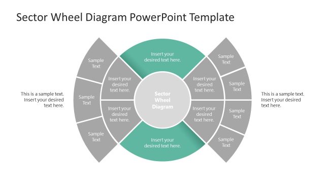 Sector Wheel Diagram Template for Presentation