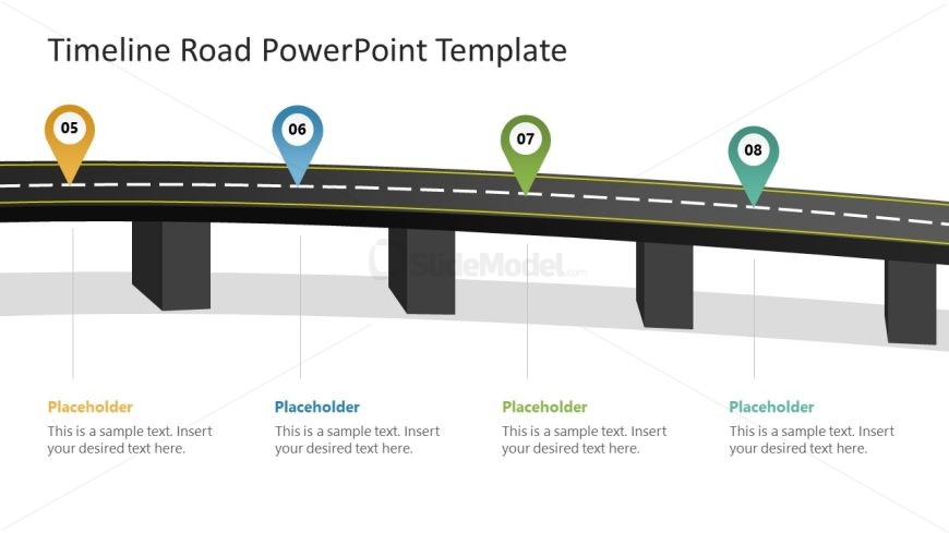 Timeline Road Presentation Template Slide 