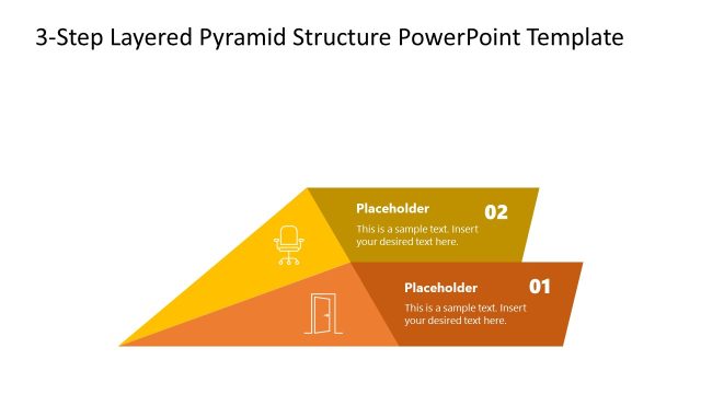 3-Step Layered Pyramid Structure PPT Diagram