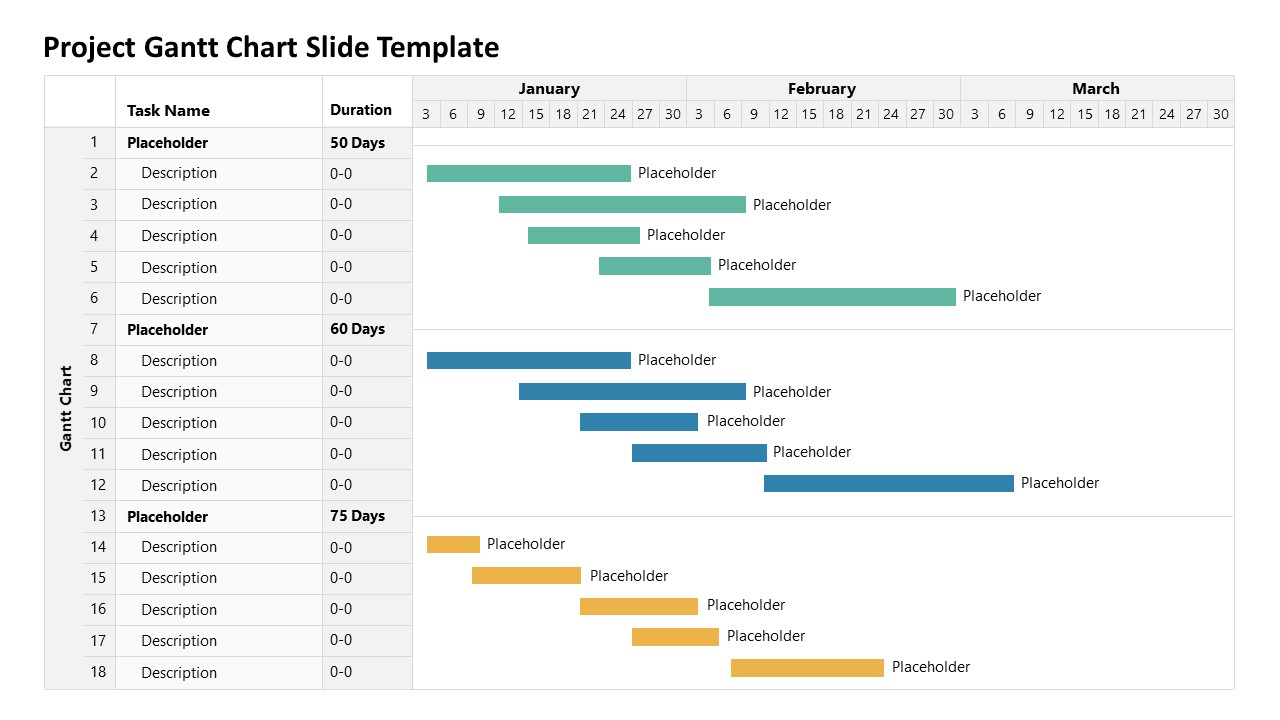 Project Gantt Chart Slide Template Project Gantt Chart Slide Template