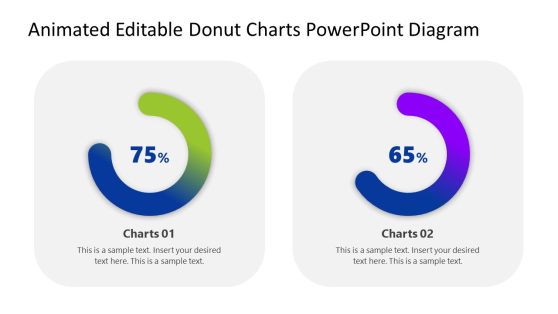 Animated Editable Donut Charts PPT Diagram Slide 