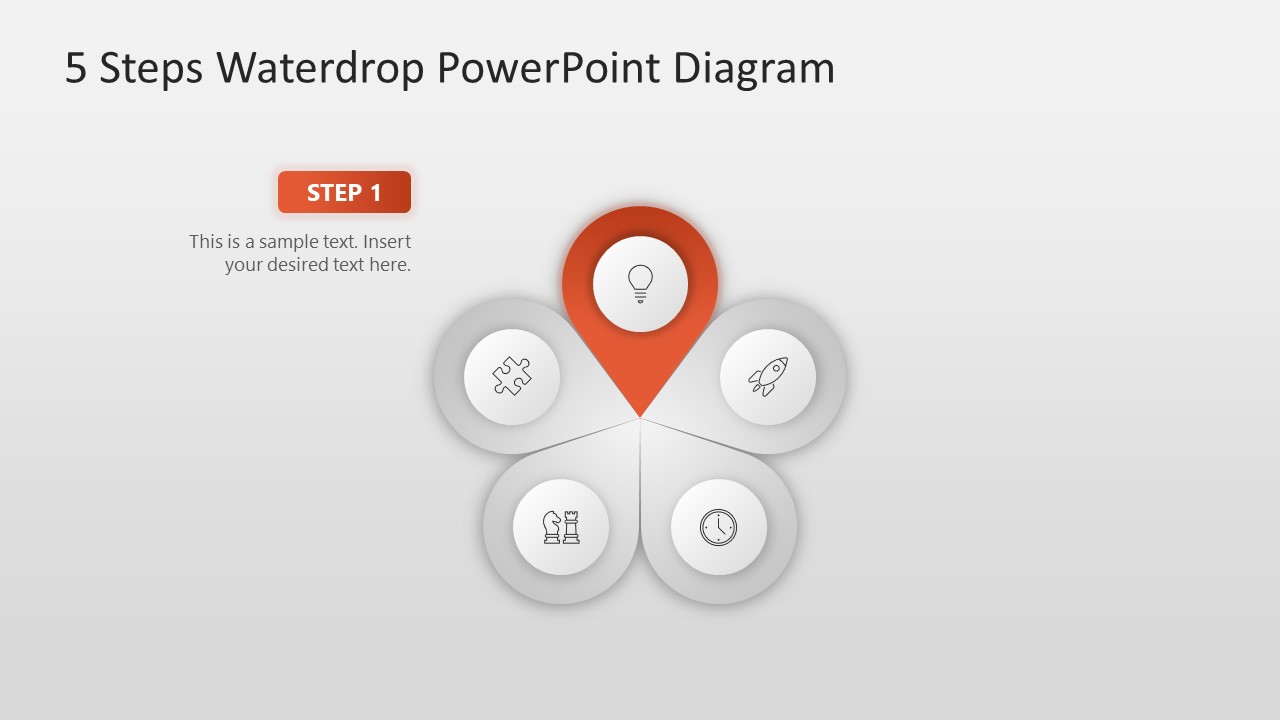 5 Steps Waterdrop Infographic Powerpoint Diagram