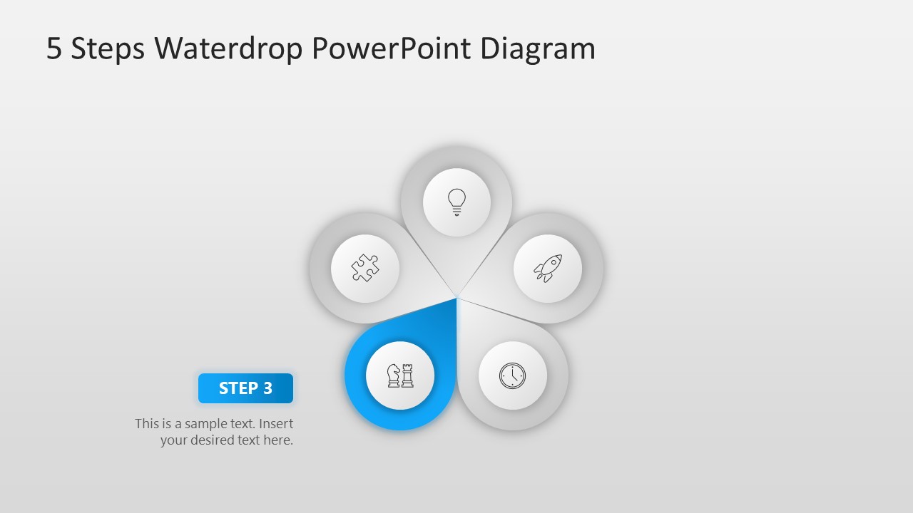 5 Steps Waterdrop Infographic Powerpoint Diagram