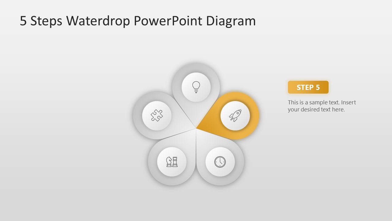 5 Steps Waterdrop Infographic PowerPoint Diagram