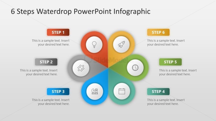 Title Slide - 6 Steps Waterdrop Infographic Template 