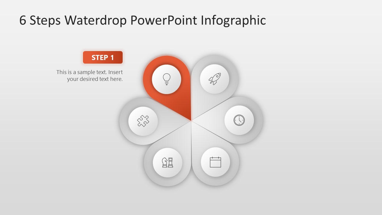 6 Steps Waterdrop Infographic PowerPoint Diagram