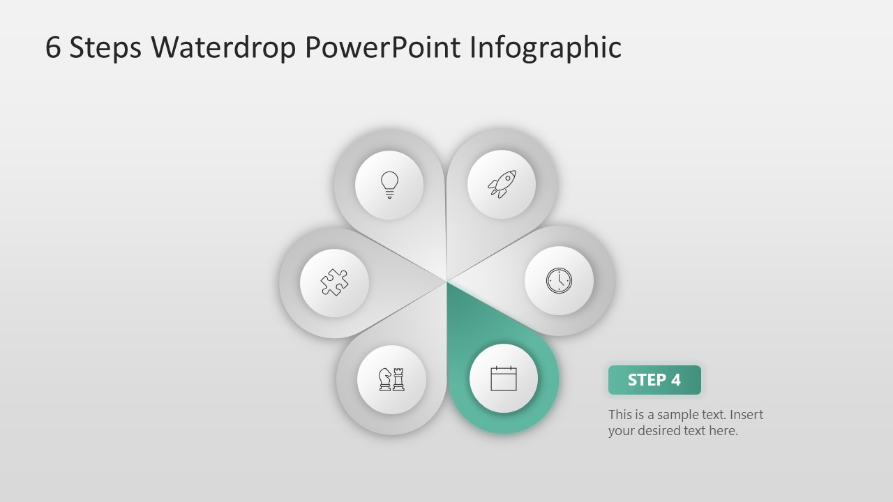 6 Steps Waterdrop Infographic PowerPoint Diagram