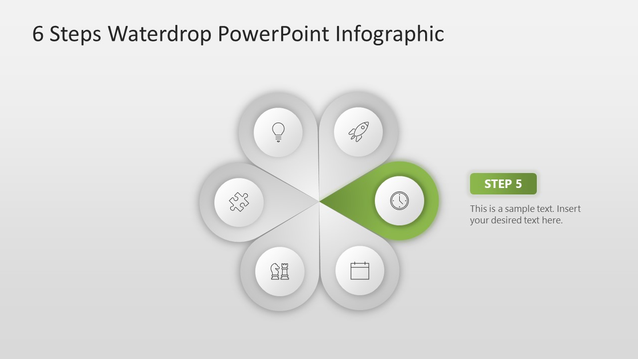 6 Steps Waterdrop Infographic PowerPoint Diagram