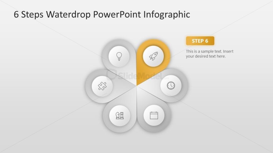 6 Steps Waterdrop Infographic Template Slide