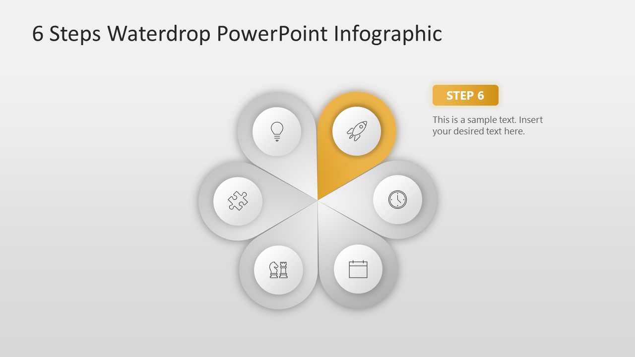 6 Steps Waterdrop Infographic PowerPoint Diagram