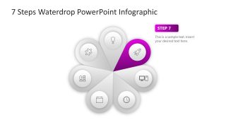 Editable Step 7 Segment Spotlight Slide with Rocket Icon