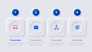 4 Steps Neumorphic PPT Slide 