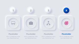 4 Steps Neumorphic Slide for Presentation 