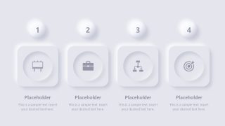 4 Steps Neumorphic Template Slide 