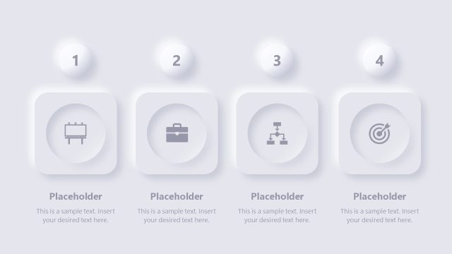4 Steps Neumorphic Template for Presentation
