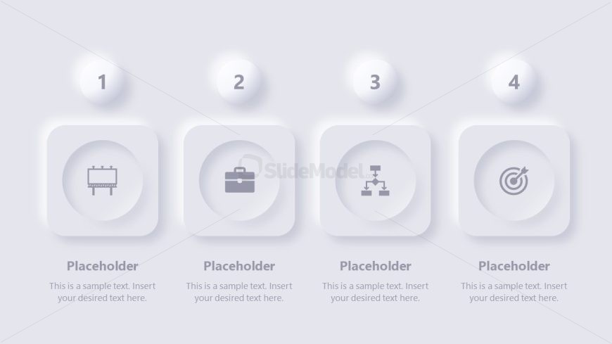4 Steps Neumorphic Template Slide