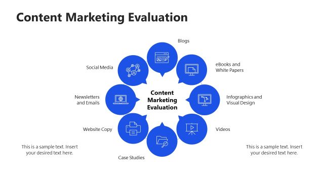 Content Marketing Evaluation Circular Diagram Slide