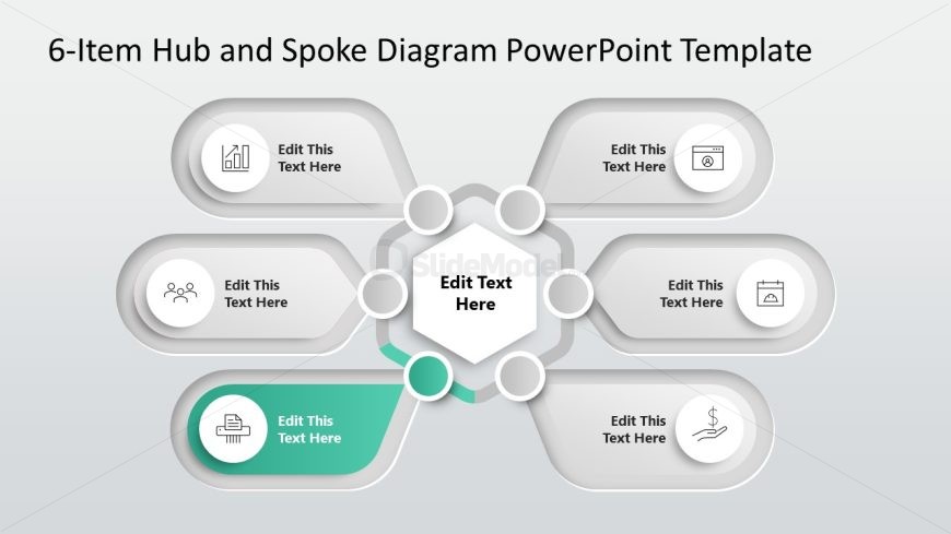 Editable Hub & Spoke PPT Template