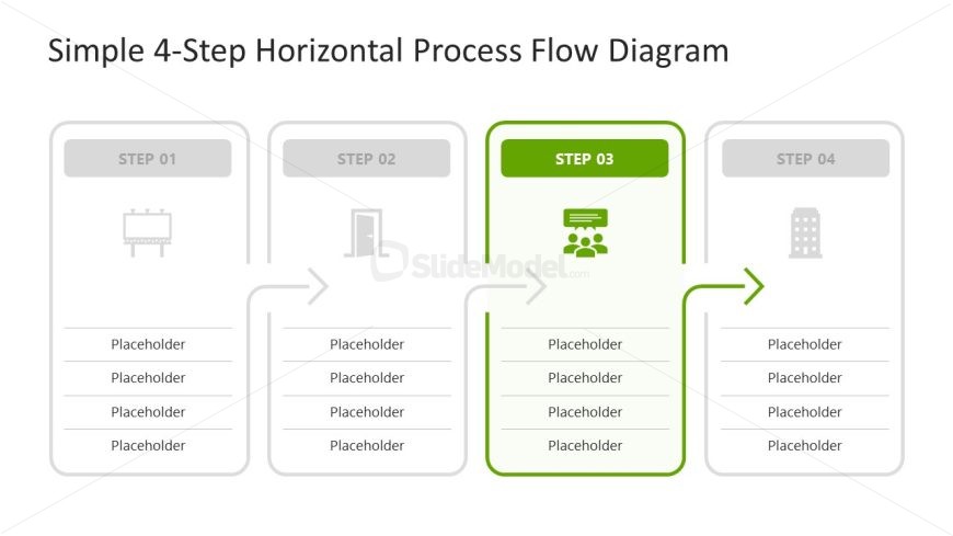 Step 3 - Editable 4-Step Horizontal Process Diagram Template  