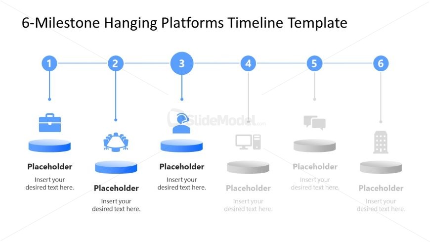 Color Highlight Slide for Hanging Platforms Timeline