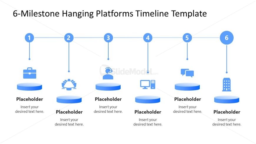 Hanging Platforms Timeline PPT Slide