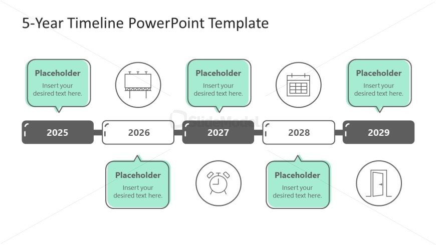 5-Year Timeline PowerPoint Slide