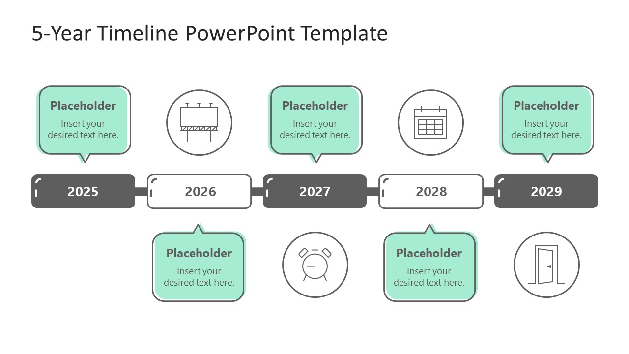 5-Year Timeline PowerPoint Slide